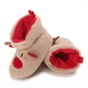 Boots Baby Christmas Shoes Fleece Slipers Soft Non-Slip Elk Apricot Winter Warm Toddler Crib