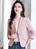 Damespakken Herfst Groen Kantoor Dame Blazers Roze Single Breasted Elegante Kleding Lange Mouw Casual Witte Jas 2023 Mode