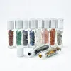 Grossist Natural Crystal Gravel Glass Roller Bottle Private Label Essential Oil Roller Bottles Beauty Health Care Tools