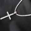 Karopel Hip Hop Micro Pave Zircon Cross Cross Crastal Custom Size Tennis Chain Necklace Ice Out Out حول الرقبة 210929264T