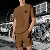 Heren Trainingspakken TV-show Heren T-shirt Shorts Science Fiction Grafisch 2-delige set Ruimvallend Zomer Katoen T-shirt Korte broek Informeel Retro Basic Effen