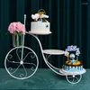 ベイクウェアツールクリエイティブウェディングラックアイアンアート3層自転車誕生日マルチレイヤーケーキデザートテーブルディスプレイ