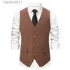 Herrenwesten S-2XL Herrenanzüge Westen Herbst Winter Einreiher Solide Schlanke Lässige Hübsche Einfachheit Männliche Blazer Westen Kleidung Hw49 L230925