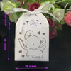 Confezione regalo 50 pezzi Scatole per baby shower Forniture per feste di compleanno Dolci a forma di elefante carino tagliato al laser