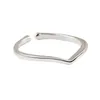 Anéis de cluster 2023 mulheres v forma anel carta abertura moda jóias pura 925 prata esterlina dedo presente