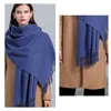Scarves Winter Cashmere Scarf Women Thick Warm Pashmina Shawls Wraps Solid Color Tassel Lady Blanket Echarpe Bufanda Hijab 230923