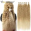 Cabelo Humano Bulks Sintético Kinky Curly Hair Bundles Ombre Color Extensões de Cabelo de Fibra Orgânica Por favor, peça 9pcs Full Your HeadBy Yaki Beauty 230925