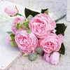 Dried Flowers Beautiful Rose Peony Artificial Silk Small bouquet flores Home Party Spring Wedding Decoration Fake Flower 230923