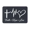 Tapis Faith Hope Love 24" X 16" Tapis de bain en mousse à mémoire de forme absorbant et antidérapant pour la décoration intérieure/cuisine/entrée/salon