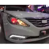 1 زوج من الأضواء النهارية لـ Hyundai Sonata 8 8th Sonata 2010 2011 2012 2013 Car LED DRL 12V LIGHTINE RUTIME مع HOLE333V