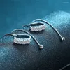 Backs Coldings 925 Sterling Srebrne dla kobiet z wysokiej klasy i lekkim luksusowym designem przeciw do ucha nić Mosan Diamond Clip Earri