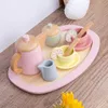 Kitchens Play Food Wooden Tea PartyCake Set Toy Pretend Learning Role Game Early Educational Toys For Toddlers Girls BoysKids Gifts 230925