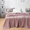 Filtar Summer Waffle Plaid Cotton Bed Filt Throw Thin Quilt Knitted Bed Stread Home Hotel Coverlets Green Pink Throw Filtar YQ230925