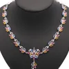 Chaînes 26g 925 Collier en argent sterling massif Colorfu Riche Bleu Violet Tanzanite Rose Kunzite Golden Citrine Tourmaline Usage quotidien