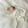 Одеяла Пеленание Муслиновая пеленка для новорожденных Одеяла для приема младенцев Детские спальные мешки с капюшоном с изображением медведя для мальчиков и девочек 230923