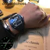 MILLES Titta på Richards Mile Casual Mens Automatic Mechanical Raffined Steel Cutout Personlighet Fashion Large Waterproof Tape Man God Domineering Tide Night Light O