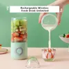 Licuadora portátil con carga USB de 500 ml para batidos y jugos frescos - Mini vaso mezclador para frutas y verduras - Vaso eléctrico de tamaño personal