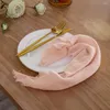 Table Napkin 12x12in 10pcs Gauze Cotton Napkins Reusable Pink Tea Towel Cloth Rustic Retro Burrs For Wedding Party Decoration