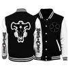 Herrjackor anime svart clover hoodie jacka baseball uniform hip hop hooded sweatshirt casual gata stil kappa män kvinnor l230925