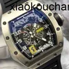 Milles Watch Automatique SuperClone KV Factory RM030 cadran évidé platine 18 carats avec carte 12016 saphir en fibre de carbone expédié par Fedex31ZSPPCJPPCJ