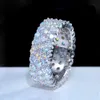 Venda quente masculino feminino jóias finas 18k banhado a ouro 925 prata esterlina gelado vvs moissanite anel de diamante com certificado gra