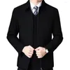 Jaquetas masculinas Stand Collar Homens Jaqueta Elegante Terno Casaco Business-Ready Zipper Placket Anti-rugas Manga Longa para Primavera Outono