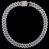 Diamant geslaagd voor test 10 mm 18-24 inch 925 sterling zilver 2 rijen Moissanite Cubaanse ketting 7/8/9 inch schakels armband voor dames/mannen leuk cadeau