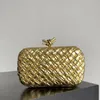 Designer Classic Knot Minaudiere Clutch Bags Foulard Intreccio Leather Dinner Bags Metallic Knot Clasp Evening Bag Hardware Brass Knitting Wedding Party Handbags
