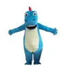 Rabattfabrik Blue Dinosaur Mascot Costume Fancy Dress Birthday Födelsedagsfest Juldräkt Karnival Unisex Vuxna Dräkt