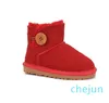 Bottes pour enfants Chaussures pour enfants de créateurs Fourrure de châtaigne Ciseaux en peau de mouton Mini plateforme en daim Tige confortable Automne et hiver