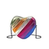 Pinduoduo Love Women's Bag Color Contrast Rainbow Splice Chain Crossbody Bag Eagle Head Shoulder Bag Kurtge 230925