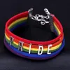 Verkaufe handgemachtes Pride Charm Herz Brainded Brancelet Regenbogen Gay Pride Armband Lesbisches Armband3191