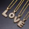 Pendentif Colliers Lucky Sonny Factory Prix DIY A-Z Bubble Lettres Collier Initial A Alphabet Charme Or Couleur CZ Micro Pave Hommes Bijoux