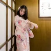 Roupas étnicas Tradicional Japonês Kimonos Traje Gueixa Cosplay Kawaii Kimono Yukata Mulheres Roupas Femininas Obi KK2766