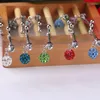 Brooches Rhinestone Ball Hijab Scarf Clip With Pendant Muslim Women Headscarf U Pins Brooch Islamic Shawl Accessories 12pcs/Set