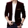 Ternos de veludo masculino jaquetas masculino inteligente casual vestido ternos de alta qualidade blazers finos ternos single-breasted jaquetas e casacos 4xl