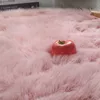 Tappeti Peluche Tappeto rotondo Pelle di pecora Rosa Soggiorno Decorazioni per la casa Camera da letto Tappetini per cuscini Per camera da letto Area bianca Tappeti in pelliccia shaggy 230923