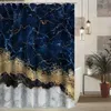 Shower Curtains Luxury Gold Marbling Shower Curtains Geometric Stripes Drapes For Bathroom Accessories Set Bathtub Curtain With Hooks Waterproof 230925