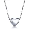 Chains Fashion Trend S925 Silver Inlaid 5A Zircon Ladies Personality Simple Box Chain Heart-shaped Pendant