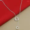 Chaînes 2023 Bijoux de haute qualité 925 Sterling Silver Petit coeur Chaîne Colliers pour femmes Femme Cadeaux de la Saint-Valentin