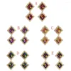 Висячие серьги, большие разноцветные серьги-капли для свадьбы, женские массивные серьги-подвески, квадратная металлическая бахрома с кристаллами, очаровательные ювелирные изделия