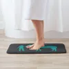Carpets Teal Cowgirl And Horse 24" X 16" Non Slip Absorbent Memory Foam Bath Mat For Home Decor/Kitchen/Entry/Living Room