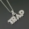 Fashion- Letters Trap Pendant Halsband för män Crystal Capital Luxury Halsband Rostfritt stål Kubanska kedjor smycken 2 färger Gold272o