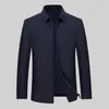 Mäns jackor Män vårjacka Stylish Suit Coat Business-Ready Zipper Packet Anti-Wrinkle Long Hylsa för Fall Office