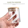 Storage Bottles 4 Pcs Glass Jar Sealed Canisters Food Containers Jars Coffee Airtight Kitchen Bamboo Cover