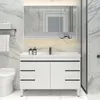 Rubinetti per lavandino del bagno Set combinato moderno e minimalista di mobili in legno massello Lavabo a pavimento