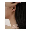 Hoop Earrings Brass Plated With 18k Real Gold Personalized Minimalist Ins Niche High-end Feel Zircon Inlaid C-shaped And Female