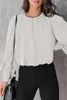 Blouses pour femmes Noir Rembourré Épaule Boutonnée Poignets Plissé Lâche Blouse Femmes Automne Casual Doux T-shirts Femme Harajuku Mujer Top