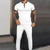 Survêtements pour hommes automne ensembles décontracté Simple T-Shirt sport manches courtes pantalon mode à manches courtes Fitness survêtement survêtement