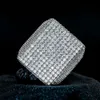 Vvs réel diamant blanc glacé mode luxueux bagutte naturelle et diamant rond tous les réglages à la main bague hiphop pour femme hommes